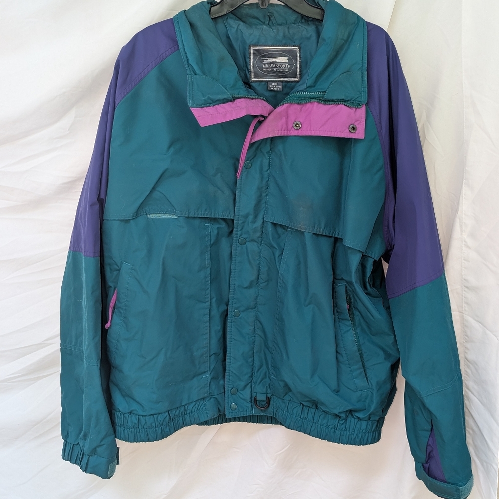Teal and Purple Windbreaker Jacket - Picture 2 of 13